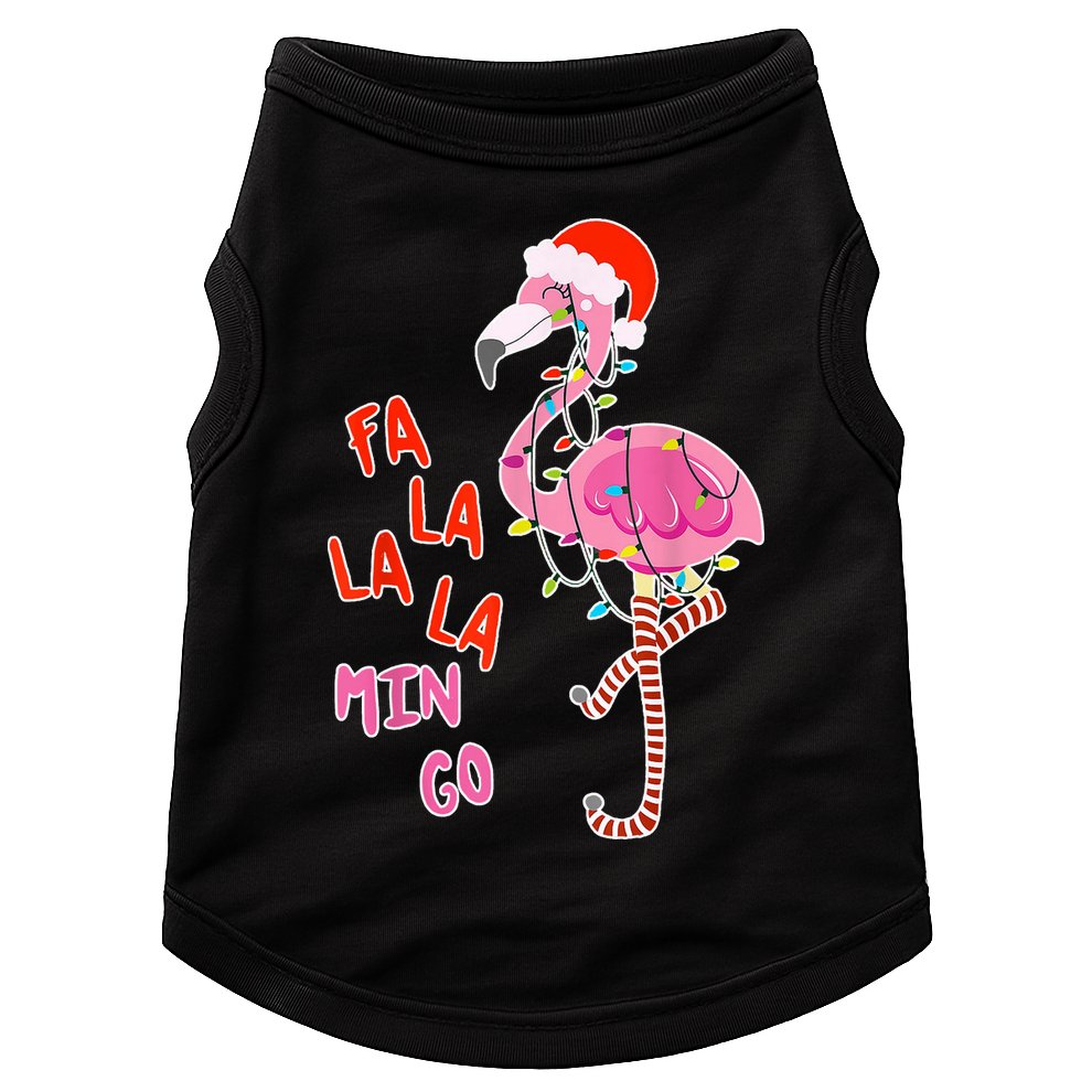 Fa La La La Min Go Flamingo Christmas Doggie Tank