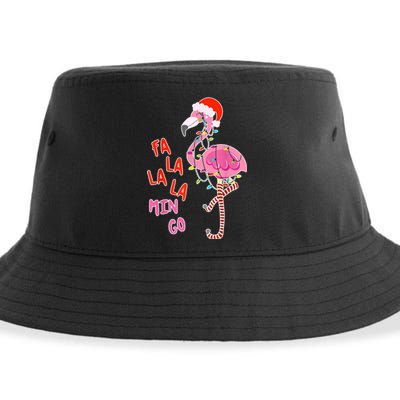 Fa La La La Min Go Flamingo Christmas Sustainable Bucket Hat