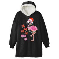 Fa La La La Min Go Flamingo Christmas Hooded Wearable Blanket