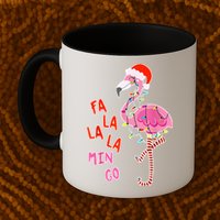 Fa La La La Min Go Flamingo Christmas Mug