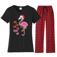 Fa La La La Min Go Flamingo Christmas Women's Flannel Pajama Set