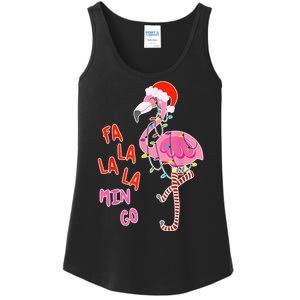 Fa La La La Min Go Flamingo Christmas Ladies Essential Tank