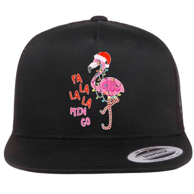 Fa La La La Min Go Flamingo Christmas Flatbill Hat