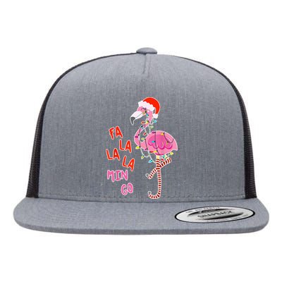 Fa La La La Min Go Flamingo Christmas Flat Bill Trucker Hat