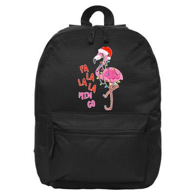 Fa La La La Min Go Flamingo Christmas 16 in Basic Backpack