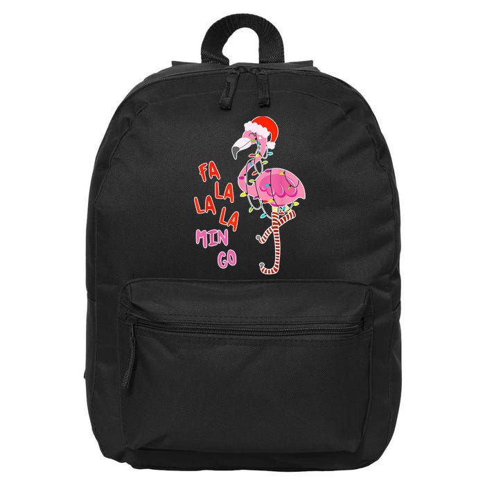 Fa La La La Min Go Flamingo Christmas 16 in Basic Backpack