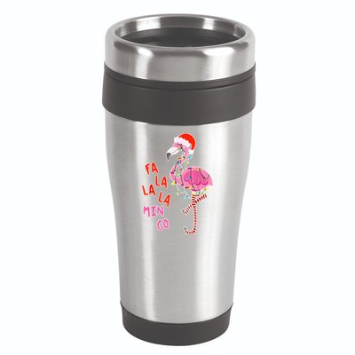 Fa La La La Min Go Flamingo Christmas 16oz Travel Tumbler
