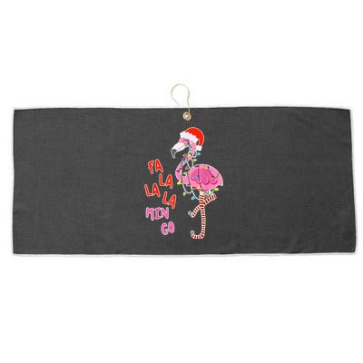 Fa La La La Min Go Flamingo Christmas Large Microfiber Waffle Golf Towel