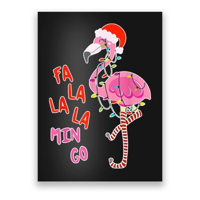 Fa La La La Min Go Flamingo Christmas Poster