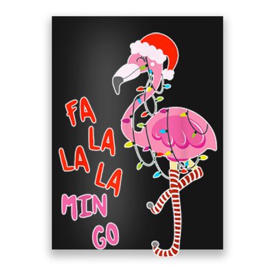 Fa La La La Min Go Flamingo Christmas Poster