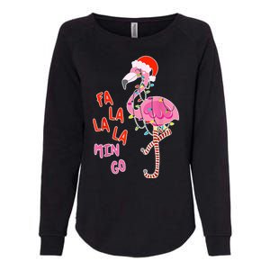 Fa La La La Min Go Flamingo Christmas Womens California Wash Sweatshirt