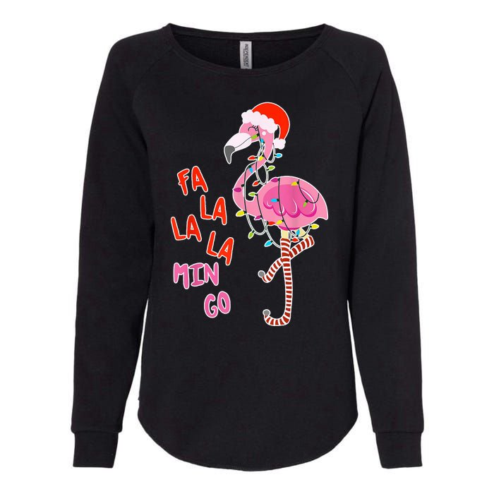 Fa La La La Min Go Flamingo Christmas Womens California Wash Sweatshirt