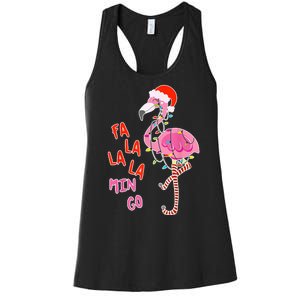 Fa La La La Min Go Flamingo Christmas Women's Racerback Tank