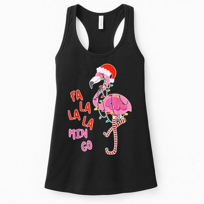 Fa La La La Min Go Flamingo Christmas Womens Tank Top