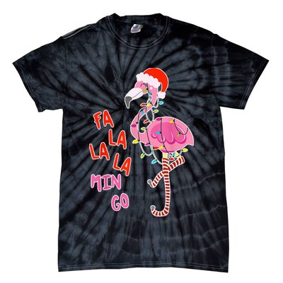 Fa La La La Min Go Flamingo Christmas Tie-Dye T-Shirt