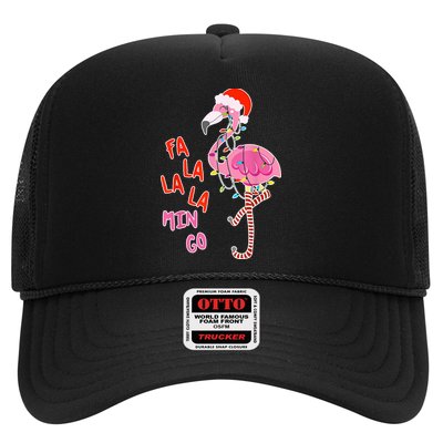Fa La La La Min Go Flamingo Christmas Trucker Hat