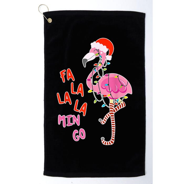 Fa La La La Min Go Flamingo Christmas Golf Towel