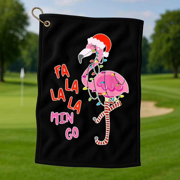 Fa La La La Min Go Flamingo Christmas Golf Towel