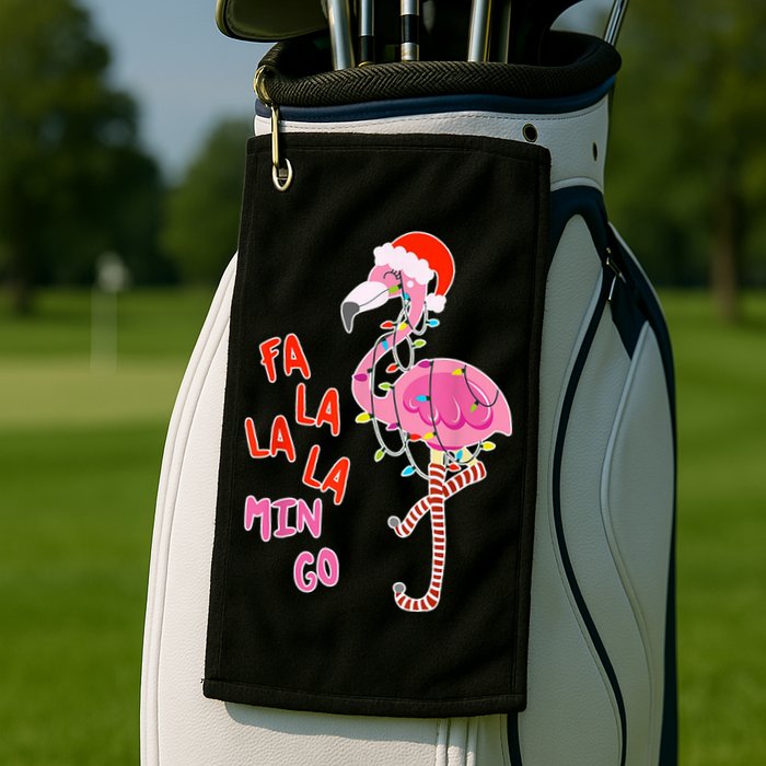 Fa La La La Min Go Flamingo Christmas Golf Towel