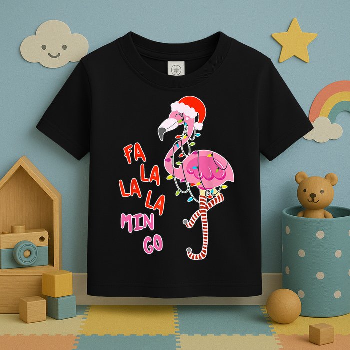 Fa La La La Min Go Flamingo Christmas Toddler T-Shirt