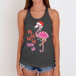 Fa La La La Min Go Flamingo Christmas Women's Knotted Racerback Tank