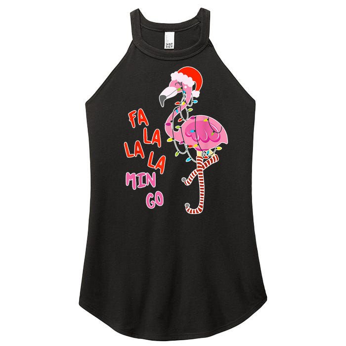 Fa La La La Min Go Flamingo Christmas Women's Perfect Tri Rocker Tank