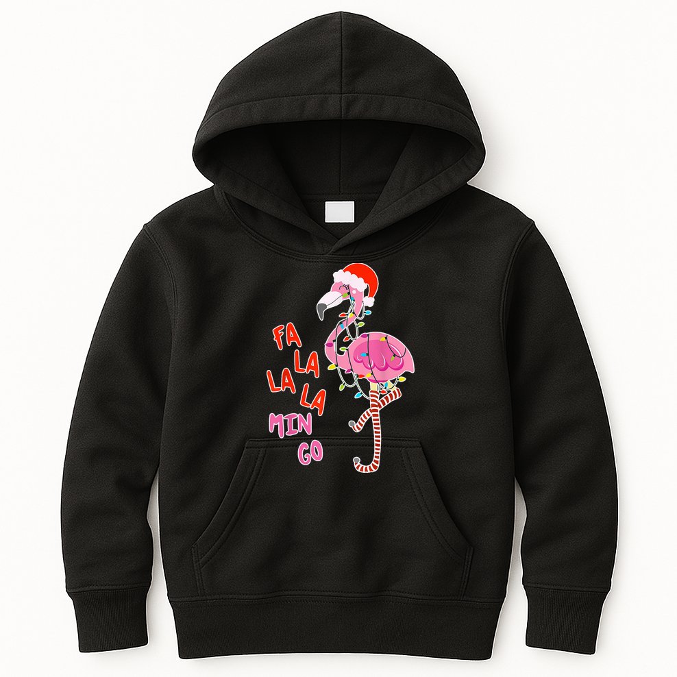Fa La La La Min Go Flamingo Christmas Kids Hoodie