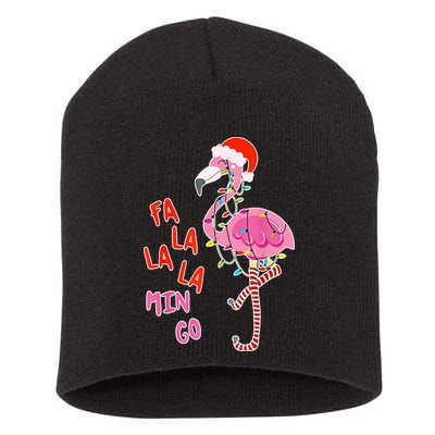 Fa La La La Min Go Flamingo Christmas Short Acrylic Beanie