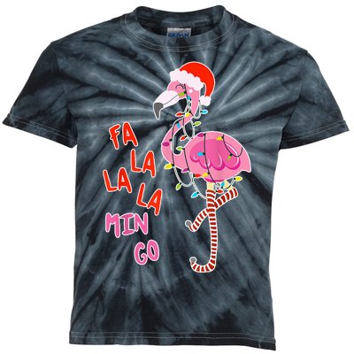 Fa La La La Min Go Flamingo Christmas Kids Tie-Dye T-Shirt