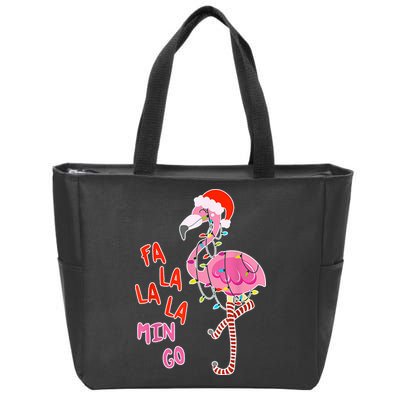 Fa La La La Min Go Flamingo Christmas Zip Tote Bag
