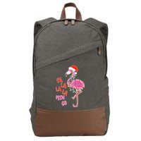 Fa La La La Min Go Flamingo Christmas Cotton Canvas Backpack