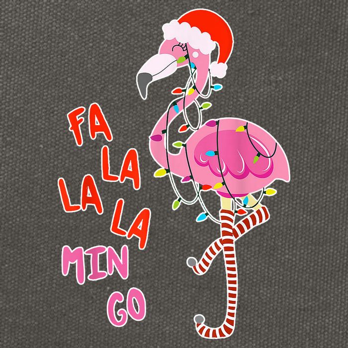 Fa La La La Min Go Flamingo Christmas Cotton Canvas Backpack
