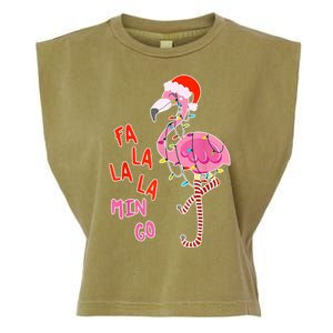 Fa La La La Min Go Flamingo Christmas Garment-Dyed Women's Muscle Tee