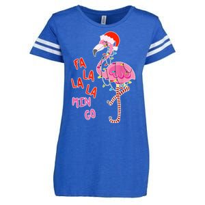 Fa La La La Min Go Flamingo Christmas Enza Ladies Jersey Football T-Shirt