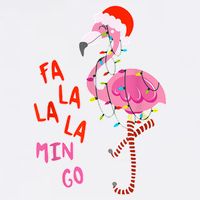 Fa La La La Min Go Flamingo Christmas Garment-Dyed Sweatshirt