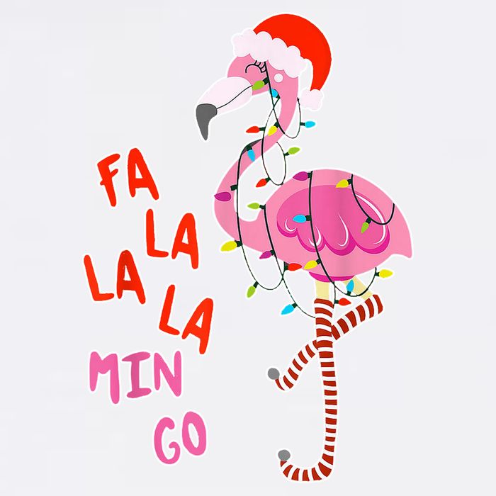 Fa La La La Min Go Flamingo Christmas Garment-Dyed Sweatshirt