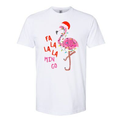 Fa La La La Min Go Flamingo Christmas Softstyle® CVC T-Shirt