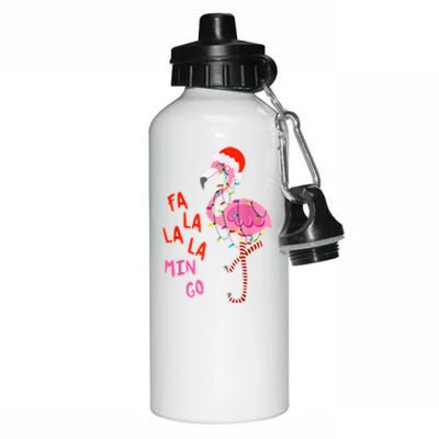 Fa La La La Min Go Flamingo Christmas Aluminum Water Bottle