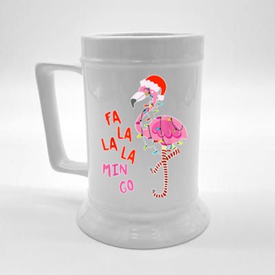 Fa La La La Min Go Flamingo Christmas Beer Stein