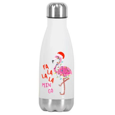 Fa La La La Min Go Flamingo Christmas Stainless Steel Insulated Water Bottle