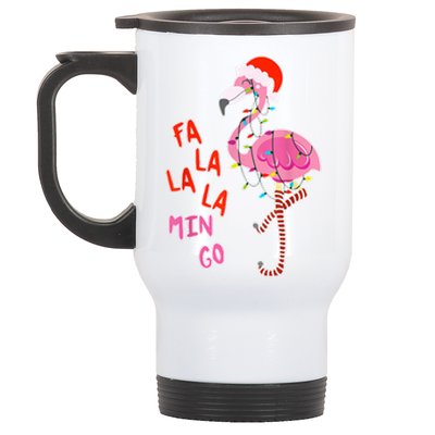 Fa La La La Min Go Flamingo Christmas Stainless Steel Travel Mug