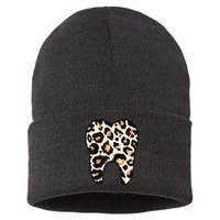 Funny Leopard Leo Dental Hygienist Teeth Assistant Dentistry Sustainable Knit Beanie