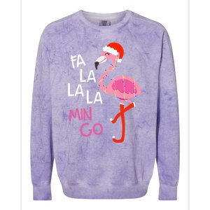 Fa La La La Mingo Flamingo Santa Pink Funny Christmas Cute Gift Colorblast Crewneck Sweatshirt