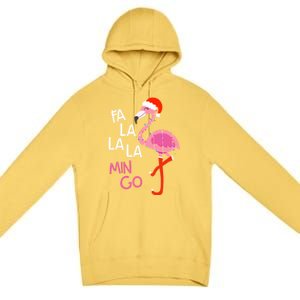 Fa La La La Mingo Flamingo Santa Pink Funny Christmas Cute Gift Premium Pullover Hoodie