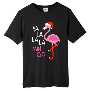 Fa La La La Mingo Flamingo Santa Pink Funny Christmas Cute Gift Tall Fusion ChromaSoft Performance T-Shirt