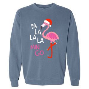 Fa La La La Mingo Flamingo Santa Pink Funny Christmas Cute Gift Garment-Dyed Sweatshirt