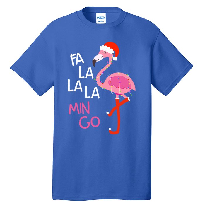 Fa La La La Mingo Flamingo Santa Pink Funny Christmas Cute Gift Tall T-Shirt