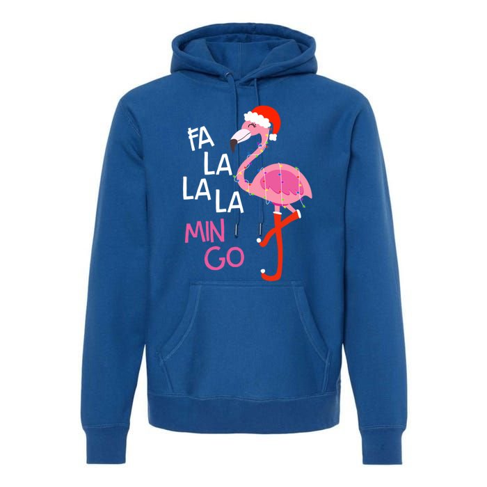 Fa La La La Mingo Flamingo Santa Pink Funny Christmas Cute Gift Premium Hoodie