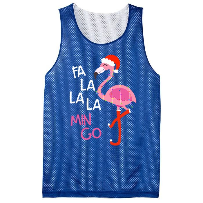 Fa La La La Mingo Flamingo Santa Pink Funny Christmas Cute Gift Mesh Reversible Basketball Jersey Tank