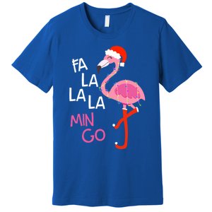 Fa La La La Mingo Flamingo Santa Pink Funny Christmas Cute Gift Premium T-Shirt